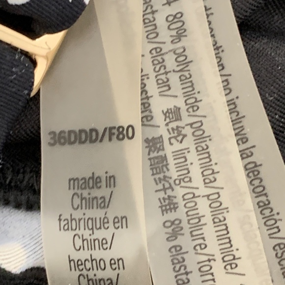 Victoria's Secret Polka Dot Bikini Black & White Top Size 36DDD Bottom Size L - Picture 9 of 14